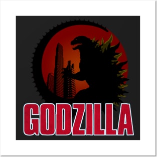 Godzilla Silhouette Posters and Art